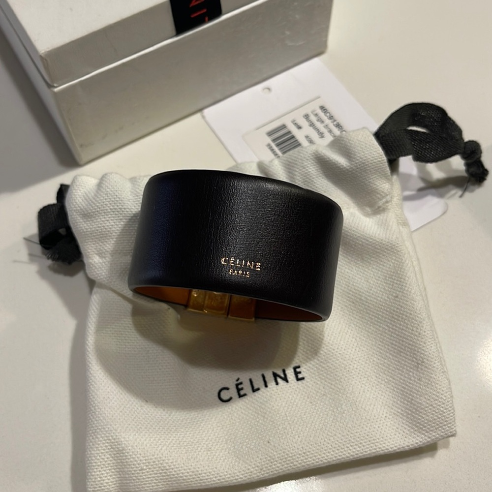Celine leather bracelet cuff